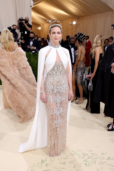 Emily Blunt attends The 2021 Met Gala Celebrating In America: A Lexicon Of Fashion at Metropolitan M...