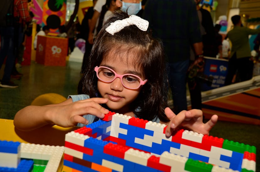 Children celebrates LEGO 90 years of play by introducing LEGO playground in a shopping mall in Mumba...