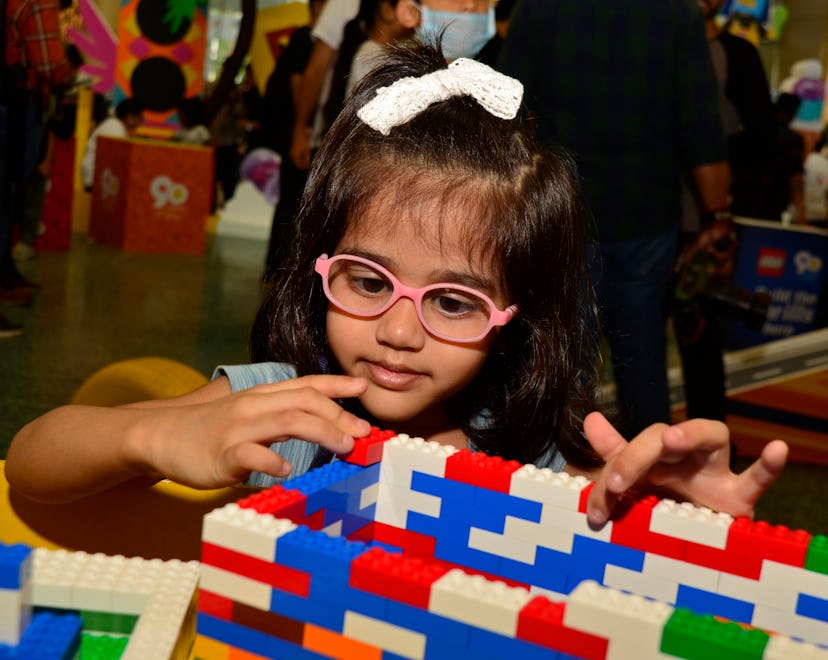 Children celebrates LEGO 90 years of play by introducing LEGO playground in a shopping mall in Mumba...