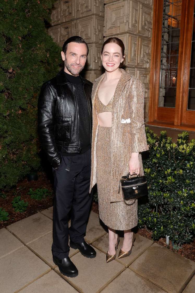 Nicolas Ghesquière and Emma Stone attend W Magazine and Louis Vuitton's Academy Awards Dinner at a P...