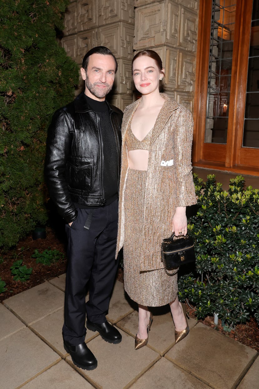 Nicolas Ghesquière and Emma Stone attend W Magazine and Louis Vuitton's Academy Awards Dinner at a P...