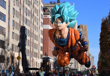 The balloon of Goku is seen during the 2023 Macy's Thanksgiving Day Parade in New York, the United S...