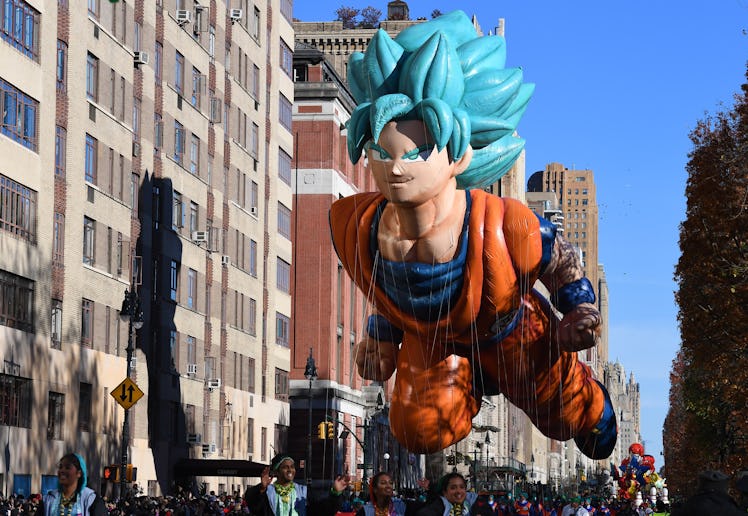 The balloon of Goku is seen during the 2023 Macy's Thanksgiving Day Parade in New York, the United S...
