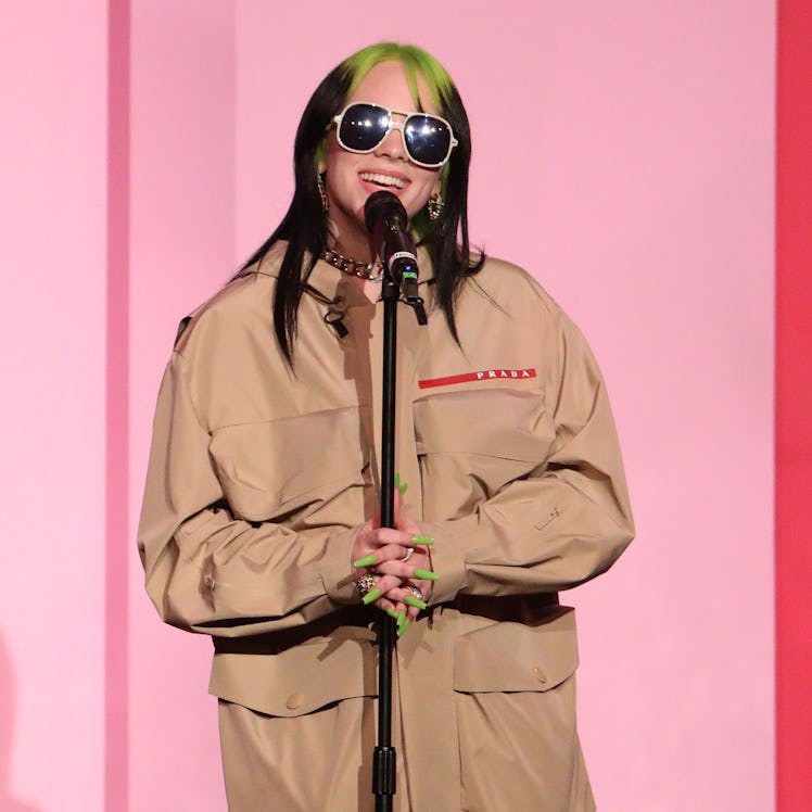  Billie Eilish during her Woman of the Year Award acceptance speech
