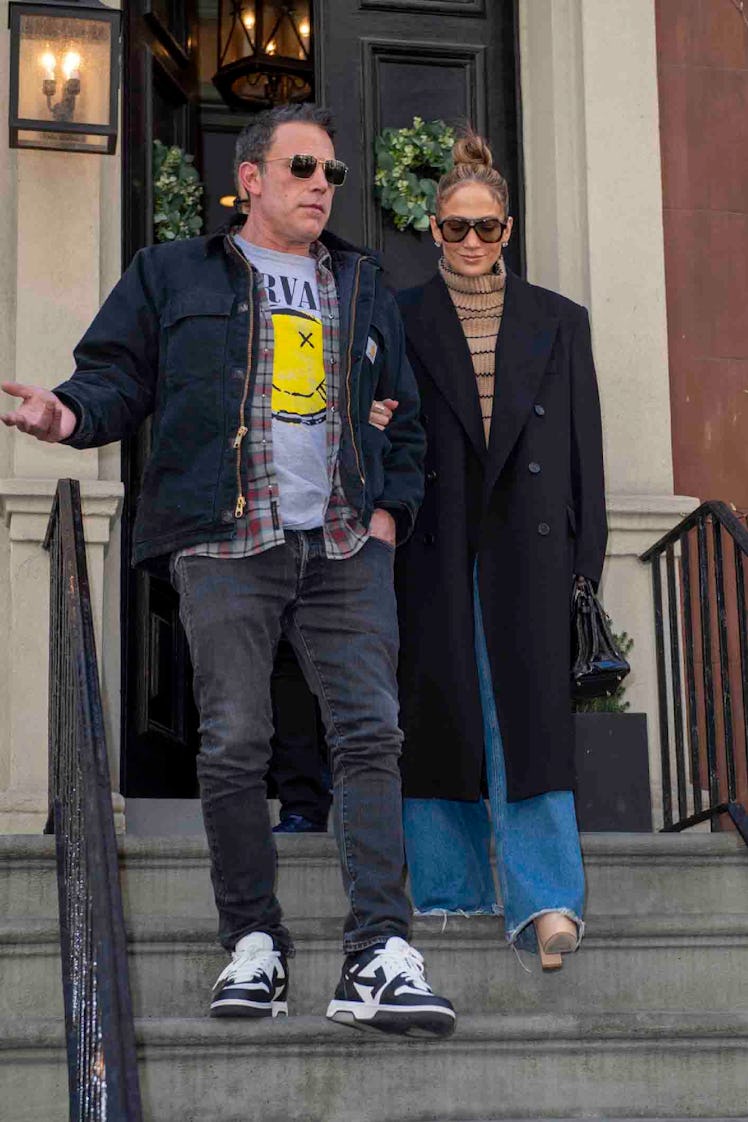Ben Affleck and Jennifer Lopez are seen on March 30, 2024 in New York, New York.