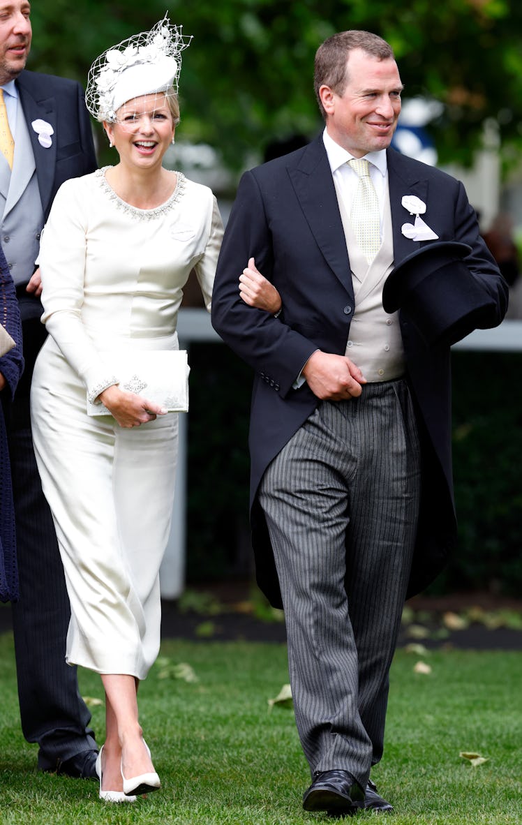 Lindsay Wallace and Peter Phillips attend day 5 of Royal Ascot at Ascot Racecourse on June 18, 2022 ...