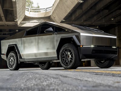 A Tesla Cybertruck during a test drive in Los Angeles, California, US, on Friday, Feb. 16, 2024. The...