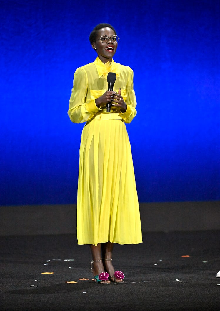 Lupita Nyong'o speaks onstage during the Universal Pictures and Focus Features Presentation during C...