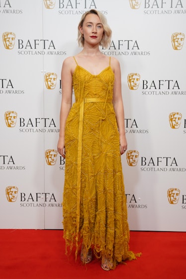 Saoirse Ronan arrives at the BAFTA Scotland awards at the DoubleTree By Hilton Glasgow Central. Pict...