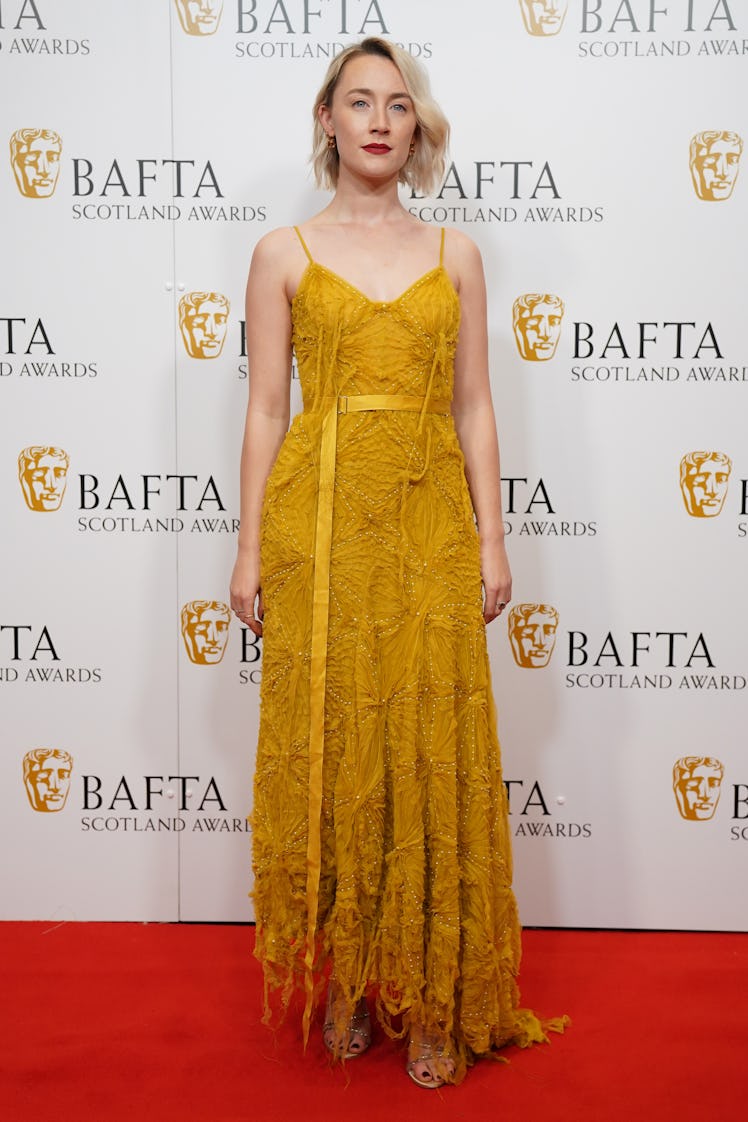 Saoirse Ronan arrives at the BAFTA Scotland awards at the DoubleTree By Hilton Glasgow Central. Pict...