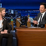 Ryan Gosling told Jimmy Fallon about how much his daughters were involved during the "Barbie" movie ...