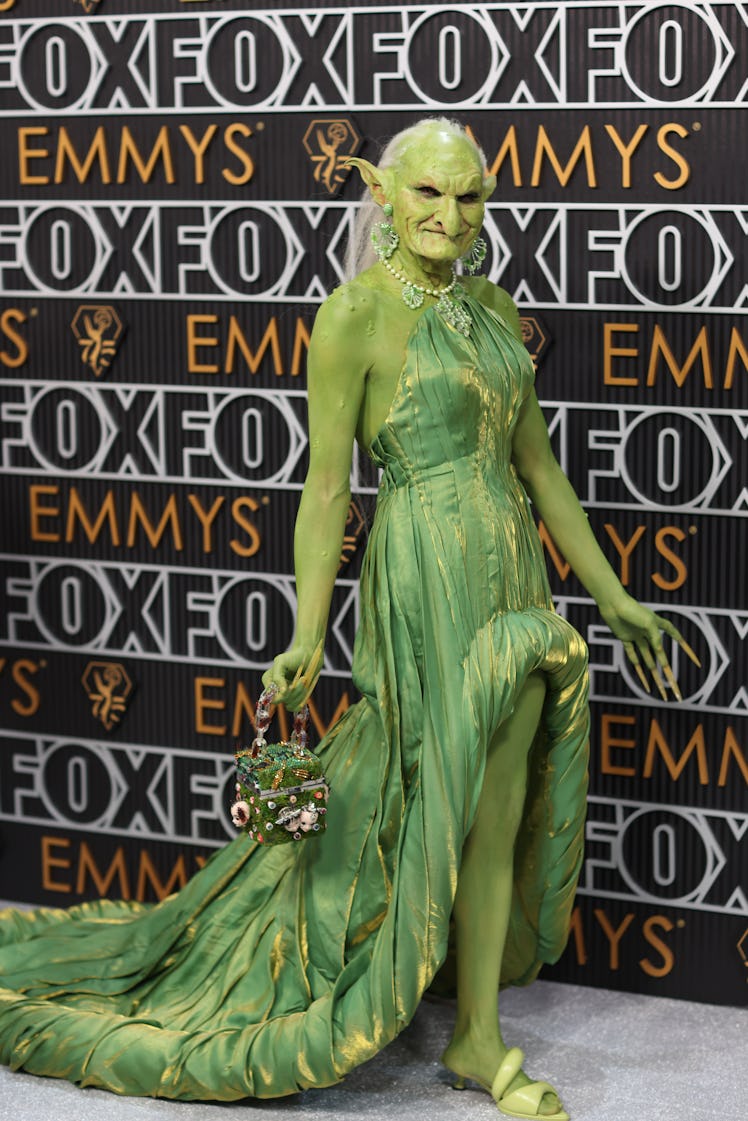 Drag star Princess Poppy dressed as a Green Goblin at the 75th Primetime Emmy Awards.