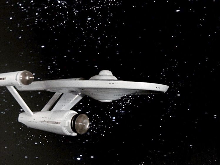 LOS ANGELES - DECEMBER 1: The USS Enterprise during the opening credit for in the STAR TREK: The Ori...