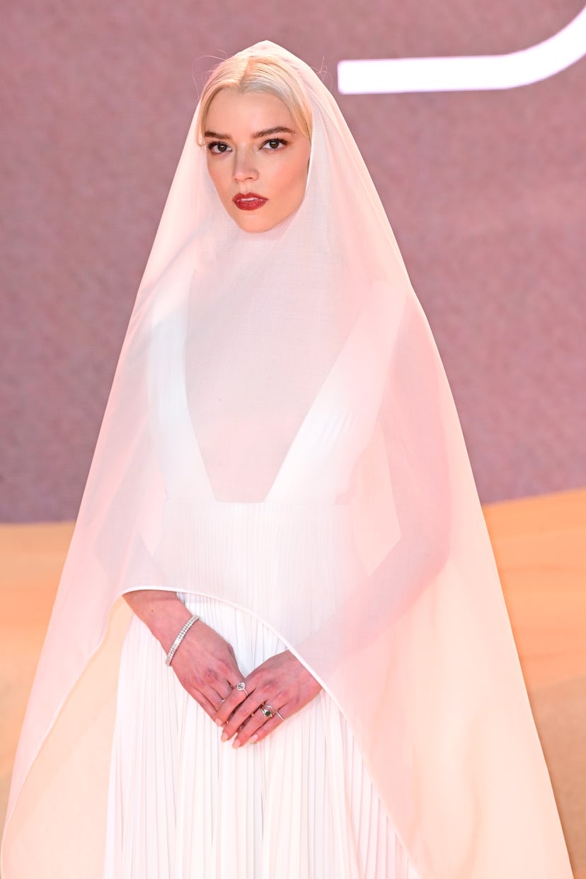 LONDON, ENGLAND - FEBRUARY 15: Anya Taylor-Joy attends the World Premiere of "Dune: Part Two" in Lei...