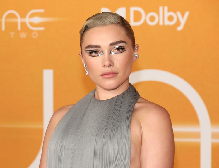 NEW YORK, NEW YORK - FEBRUARY 25: Florence Pugh attends the "Dune: Part Two" premiere at Lincoln Cen...