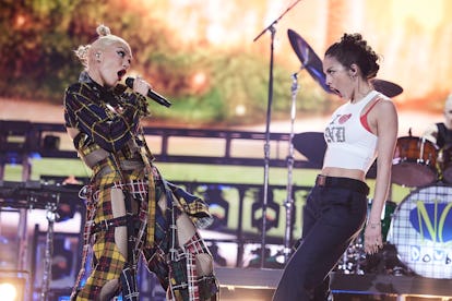 Gwen Stefani of No Doubt and Olivia Rodrigo perform at Coachella