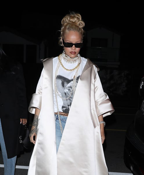 Rihanna is seen at Giorgio Baldi restaurant on April 06, 2024 in Los Angeles, California.
