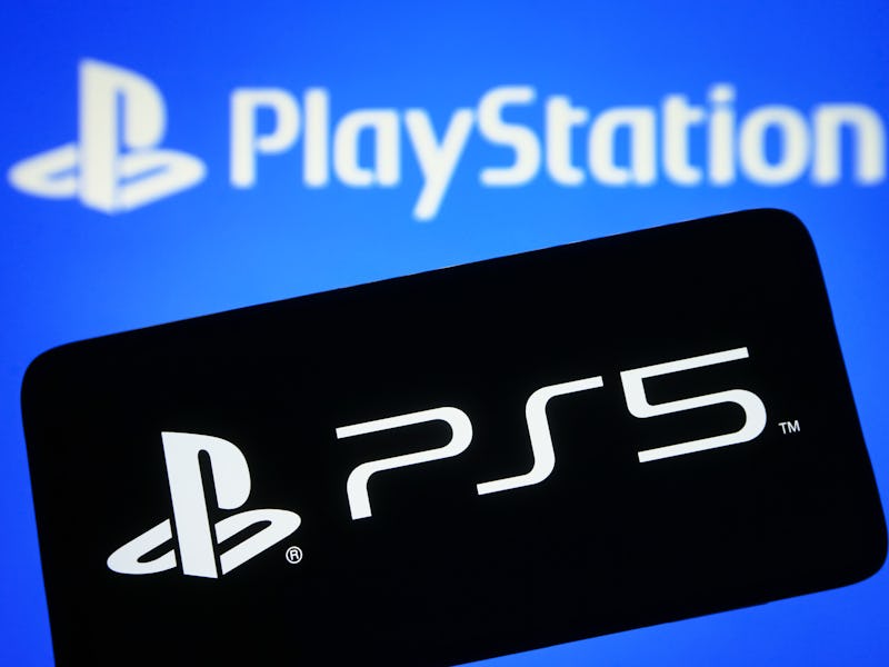 UKRAINE - 2024/02/21: In this photo illustration, PlayStation 5 (PS5) logo is seen on a smartphone s...
