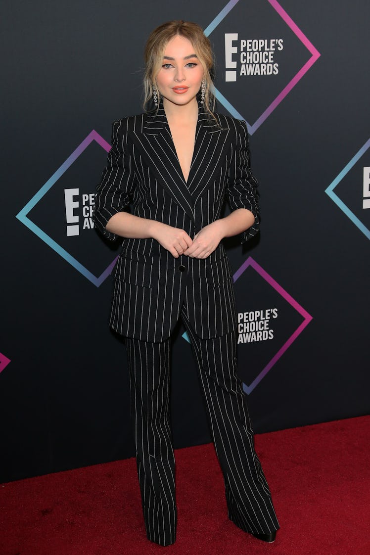 Sabrina Carpenter arrives for the People's Choice Awards 2018 at Barker Hangar, in Santa Monica, Cal...