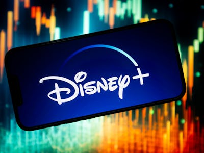 POLAND - 2024/02/23: In this photo illustration, a Disney + logo seen displayed on a smartphone. (Ph...