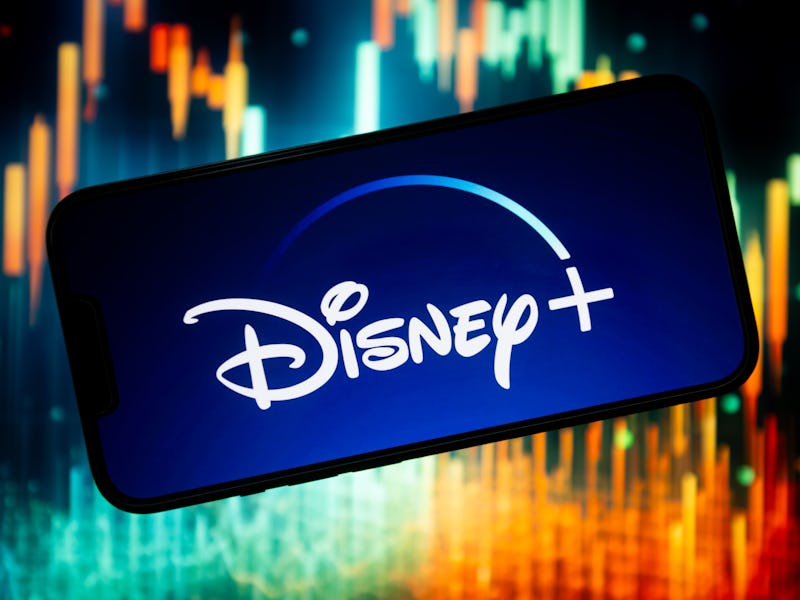 POLAND - 2024/02/23: In this photo illustration, a Disney + logo seen displayed on a smartphone. (Ph...