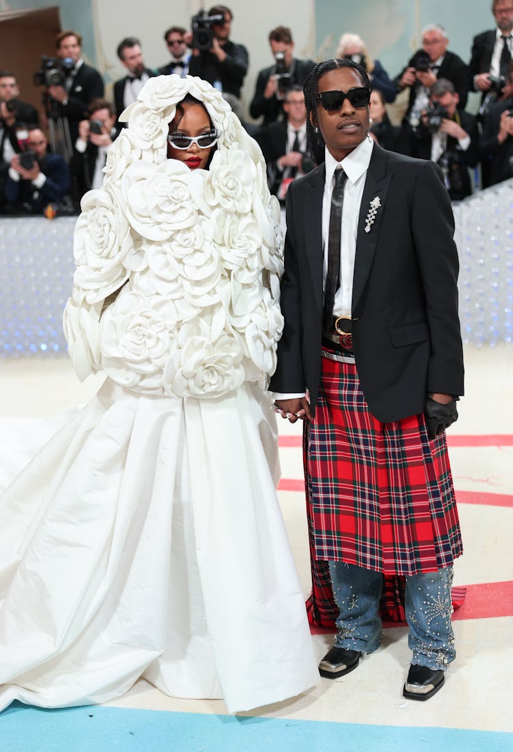 Rihanna and A$AP Rocky at the 2023 Met Gala: Karl Lagerfeld: A Line of Beauty held at the Metropolit...