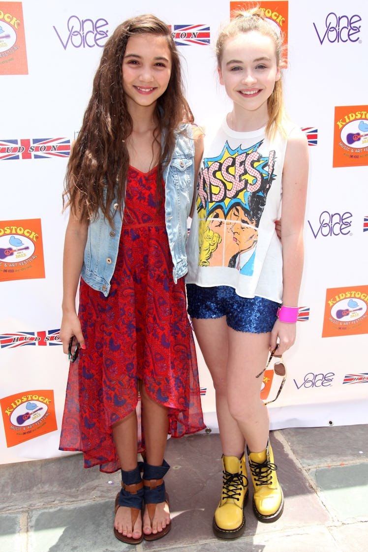 Actresses Rowan Blanchard (L) and Sabrina Carpenter attend the 7th annual Kidstock Music and Art Fes...