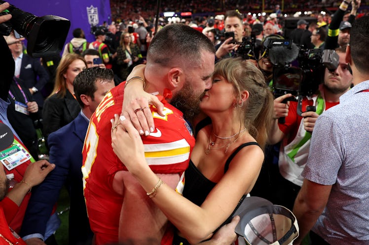 Taylor Swift and Travis Kelce at the Super Bowl