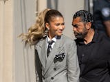 LOS ANGELES, CA - APRIL 18: Zendaya is seen at "Jimmy Kimmel Live" on April 18, 2024 in Los Angeles,...