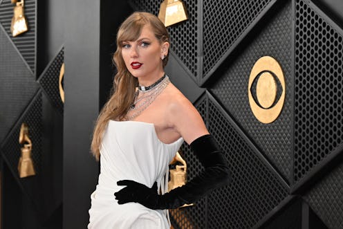 US singer-songwriter Taylor Swift arrives for the 66th Annual Grammy Awards at the Crypto.com Arena ...