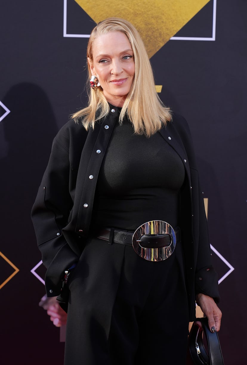 Uma Thurman attends the 2024 TCM Classic Film Festival Opening Night and 30th Anniversary Presentati...