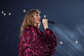 Taylor Swift performs during "The Eras Tour" in Singapore.