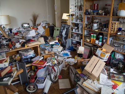messy room in hoarders home. (Photo by: Kurt Wittman/Education Images/Universal Images Group via Get...