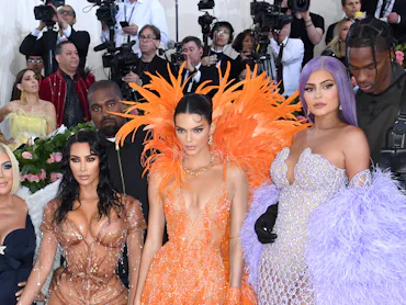Kim Kardashian-West, Kanye West, Kendall Jenner and Kylie Jenner arrive for the 2019 Met Gala celebr...