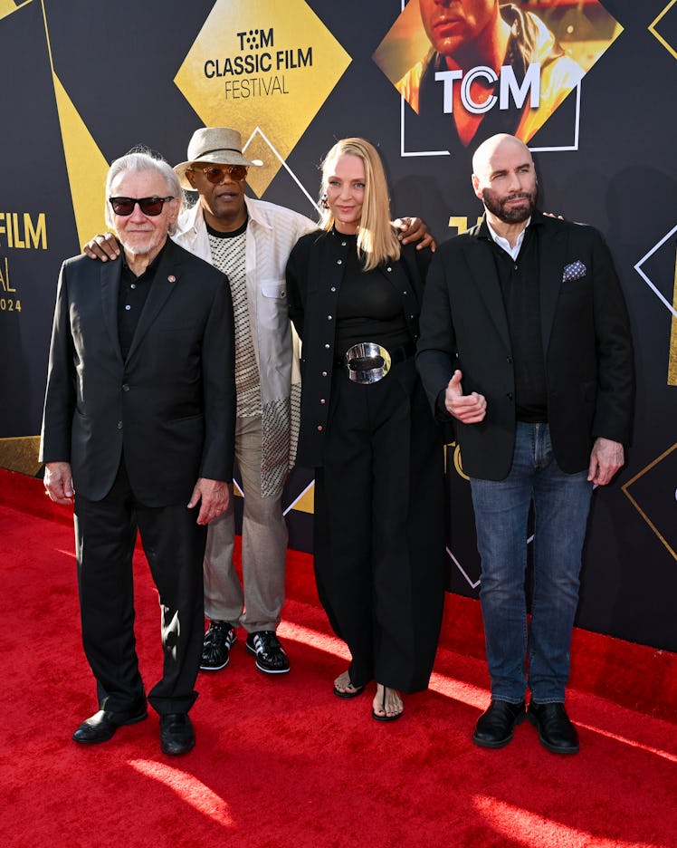 Harvey Keitel, Samuel L. Jackson, Uma Thurman and John Travolta at the 2024 TCM Classic Film Festiva...