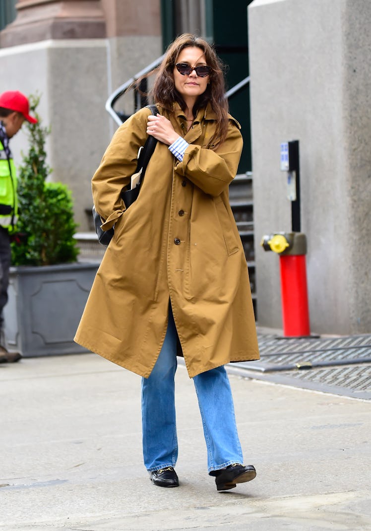 Katie Holmes is seen walking in Soho on April 18, 2024 in New York City.