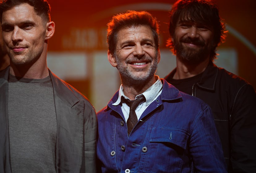 QUEENS, NEW YORK - APRIL 03: (L-R) Ed Skrein, Zack Snyder and Michiel Huisman attend Netflix's 