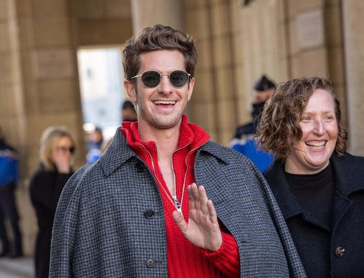 Andrew Garfield attends the Loewe Menswear Fall/Winter 2024-2025 show as part of Paris Fashion Week ...