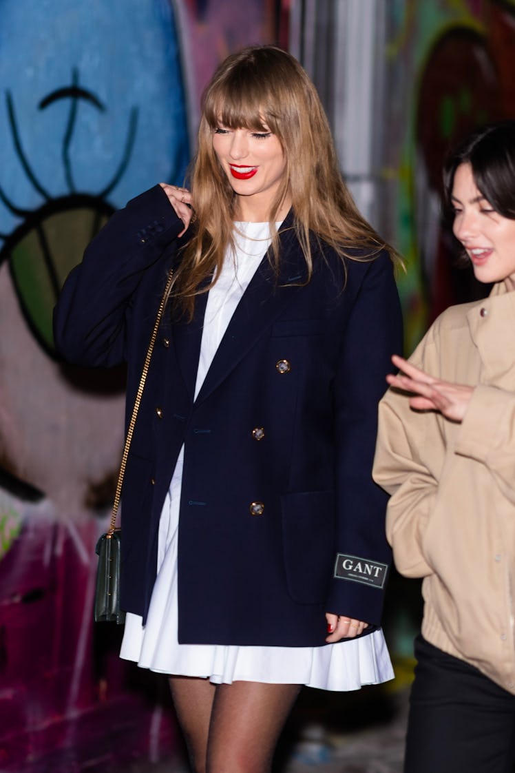 Taylor Swift wears a Cassandra bag while out with Gracie Abrams in New York City. 