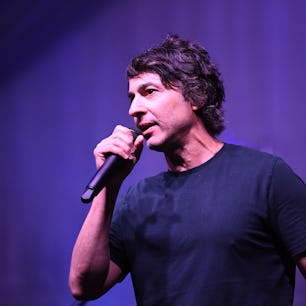 Arj Barker performs MC duties at Wild Aid 2023. The comedian was recently under fire to making a wom...