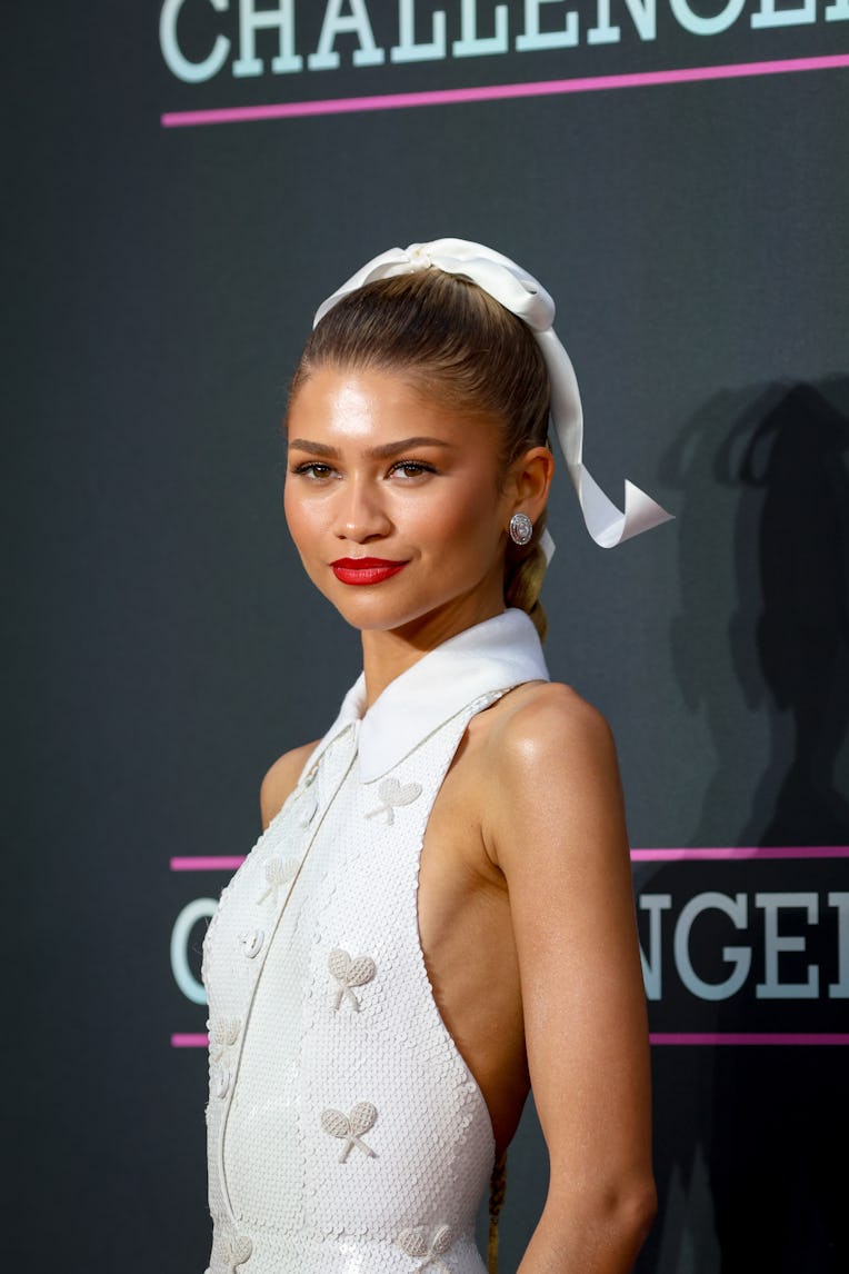 LONDON, ENGLAND - APRIL 10: Zendaya attends the UK premiere of "Challengers" at the Odeon Luxe Leice...