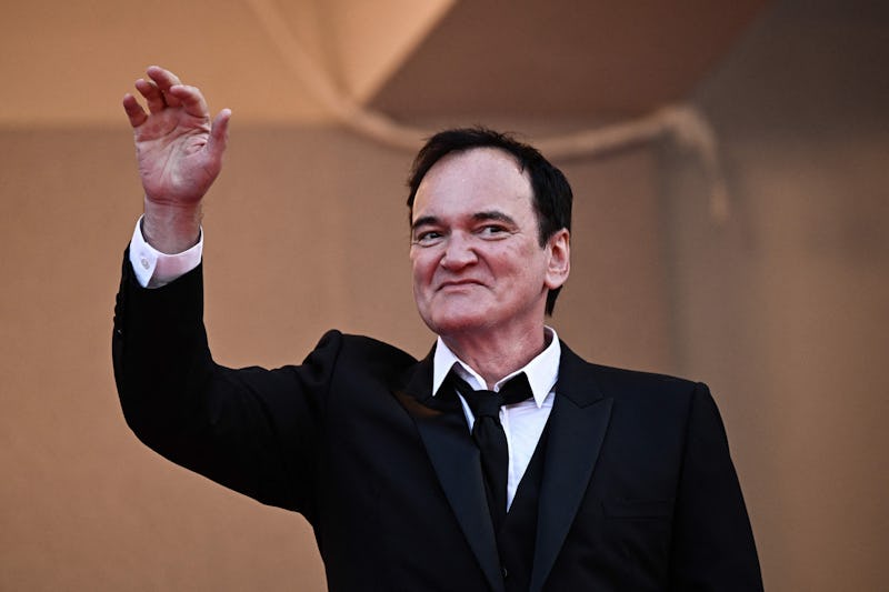 US director Quentin Tarantino waves as he arrives for the Closing Ceremony and the screening of the ...