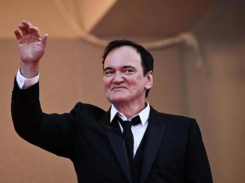 US director Quentin Tarantino waves as he arrives for the Closing Ceremony and the screening of the ...