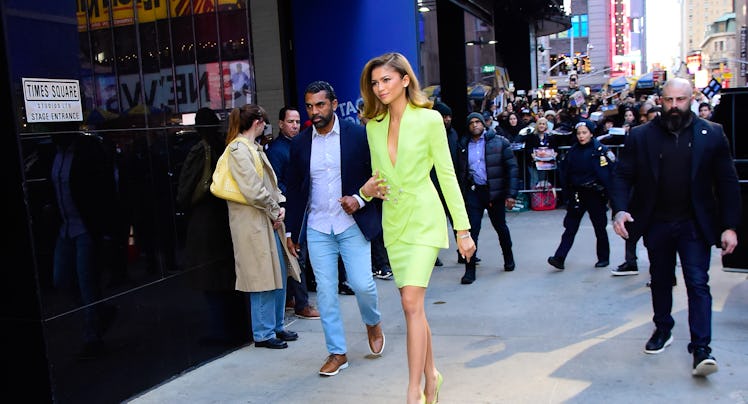 NEW YORK, NEW YORK - APRIL 23:  Zendaya is seen outside "Good Morning America" on April 23, 2024 in ...