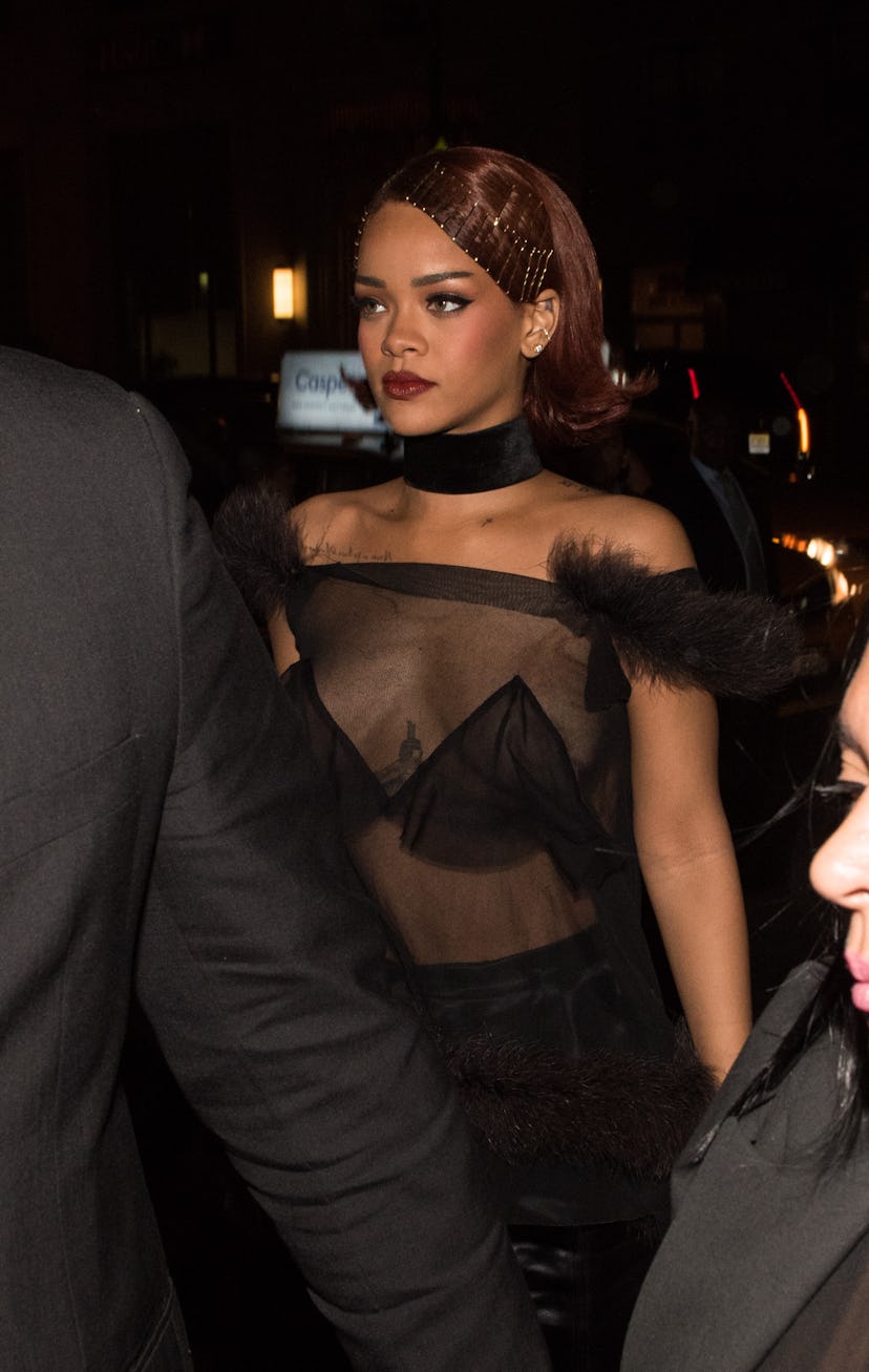 Rihanna arrives at Rihanna's Private Met Gala After Party at Up & Down on May 4, 2015 in New York Ci...
