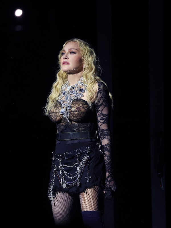LONDON, ENGLAND - OCTOBER 15: (Exclusive Coverage) Madonna performs during The Celebration Tour at T...