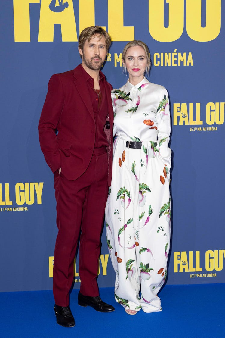 Ryan Gosling and Emily Blunt attend the "The Fall Guy" Premiere at UGC Normandie  on April 23, 2024 ...