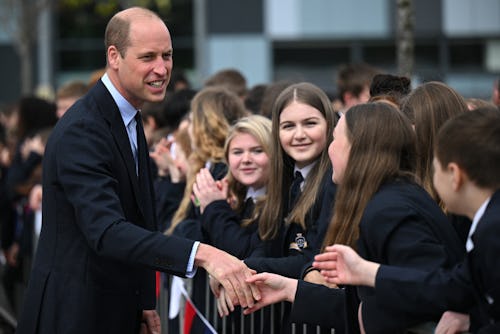 Prince William visited a school.