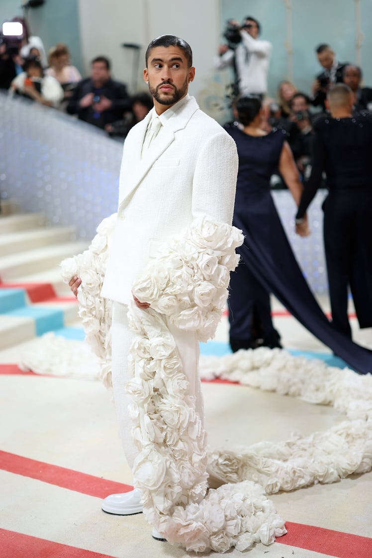 Bad Bunny attends The 2023 Met Gala Celebrating "Karl Lagerfeld: A Line Of Beauty" at The Metropolit...