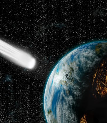asteroid hitting earth illustration